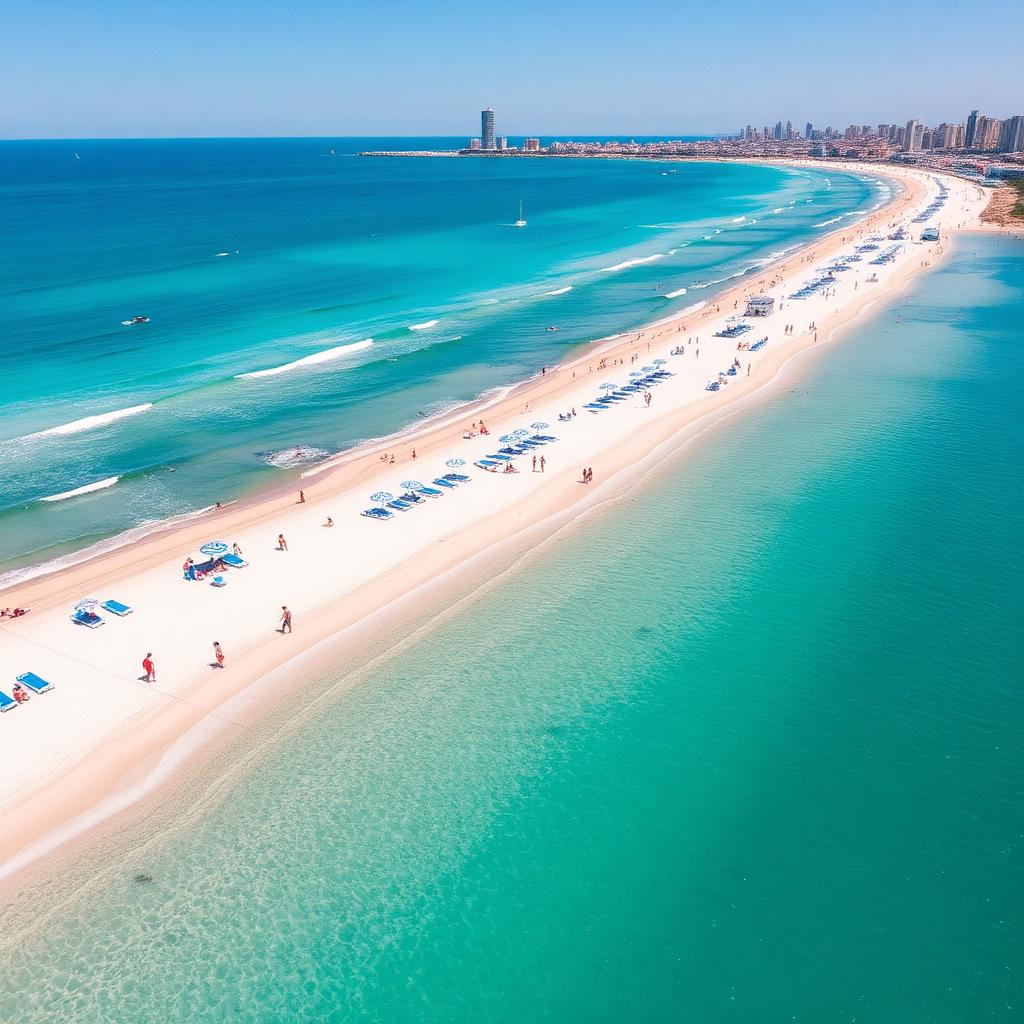 Aerial view of the beach