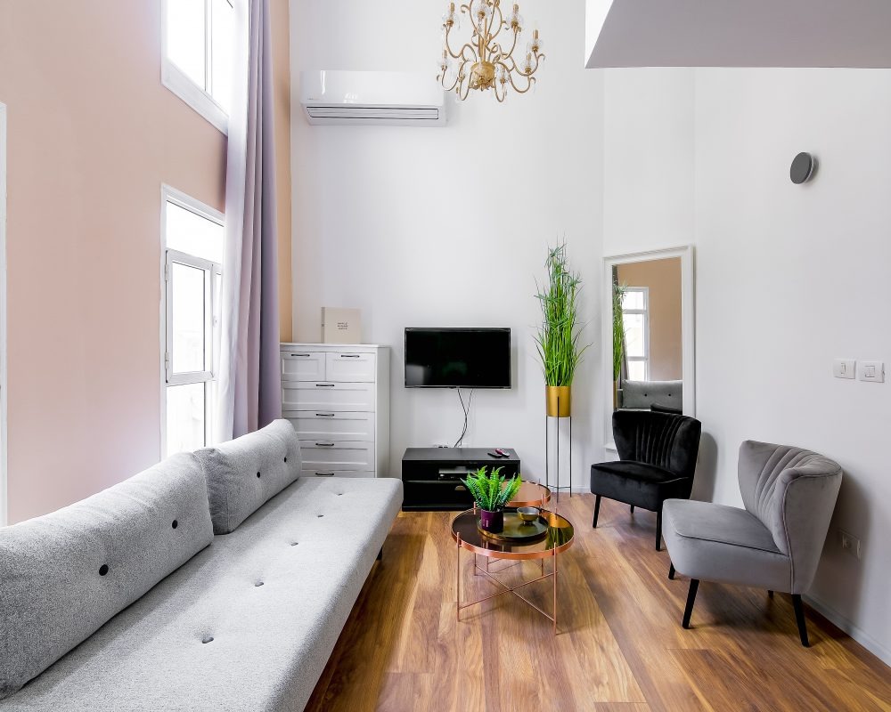 Elegant living room with natural light