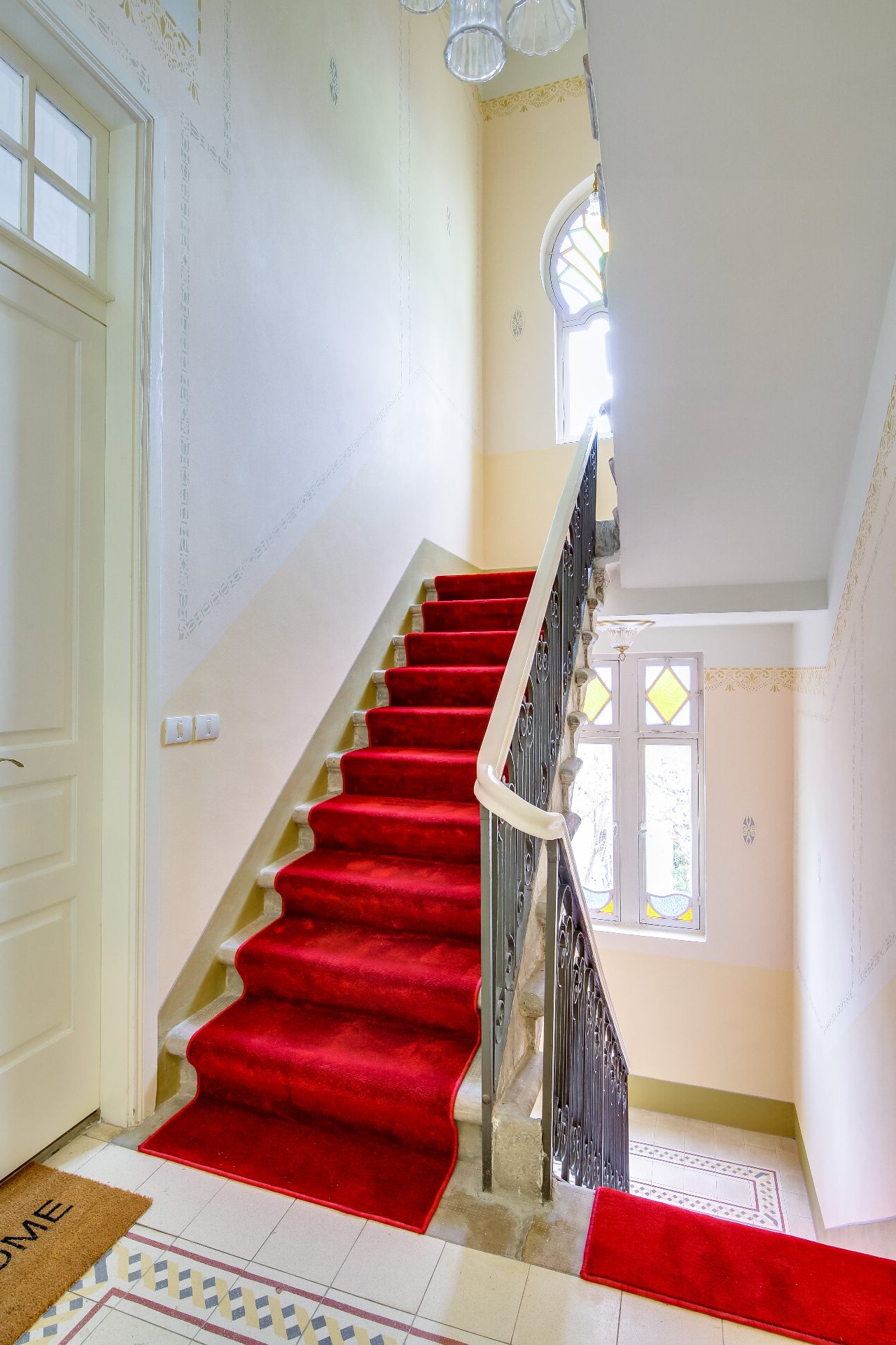 Historic red carpet staircase