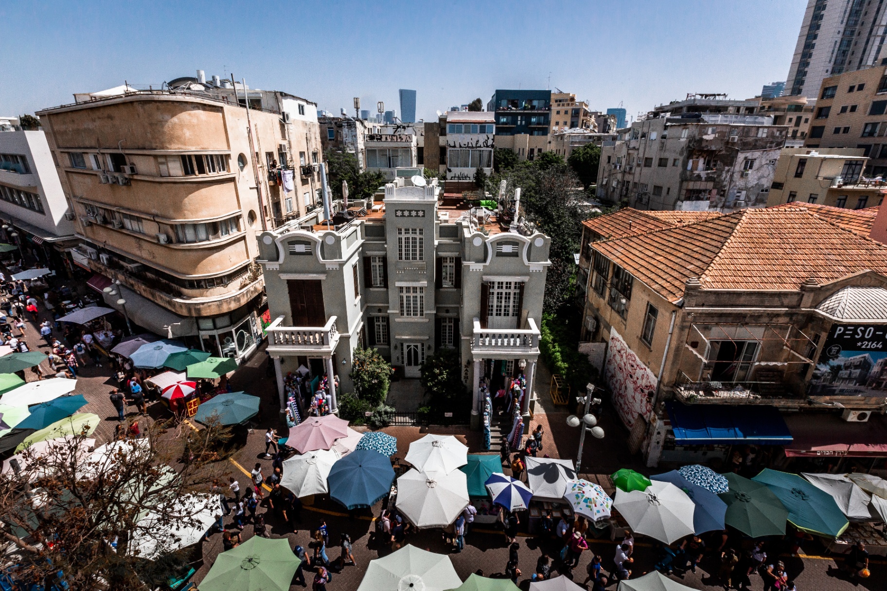 Nahalat Binyamin Market aerial view