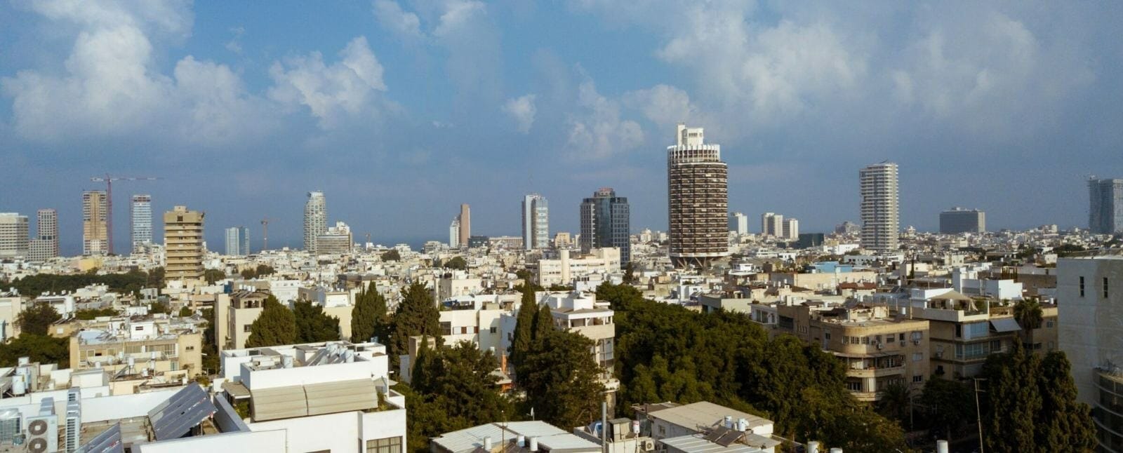 Rothschild Boulevard Tel Aviv skyline